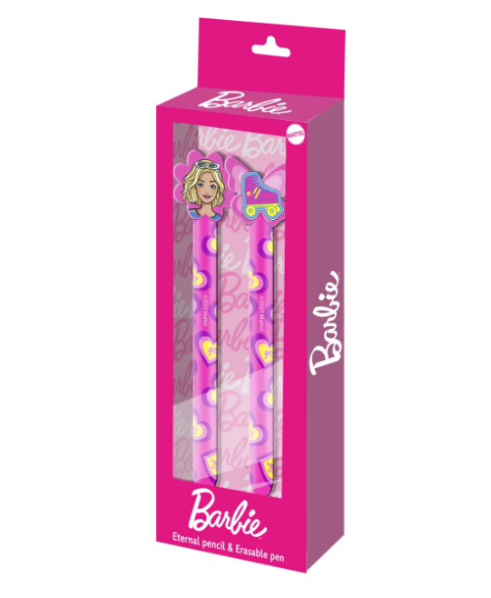 Caneta Apagável e Lápis Infinito – Barbie