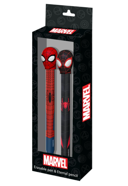 Caneta Apagável e Lápis Infinito – Spiderman