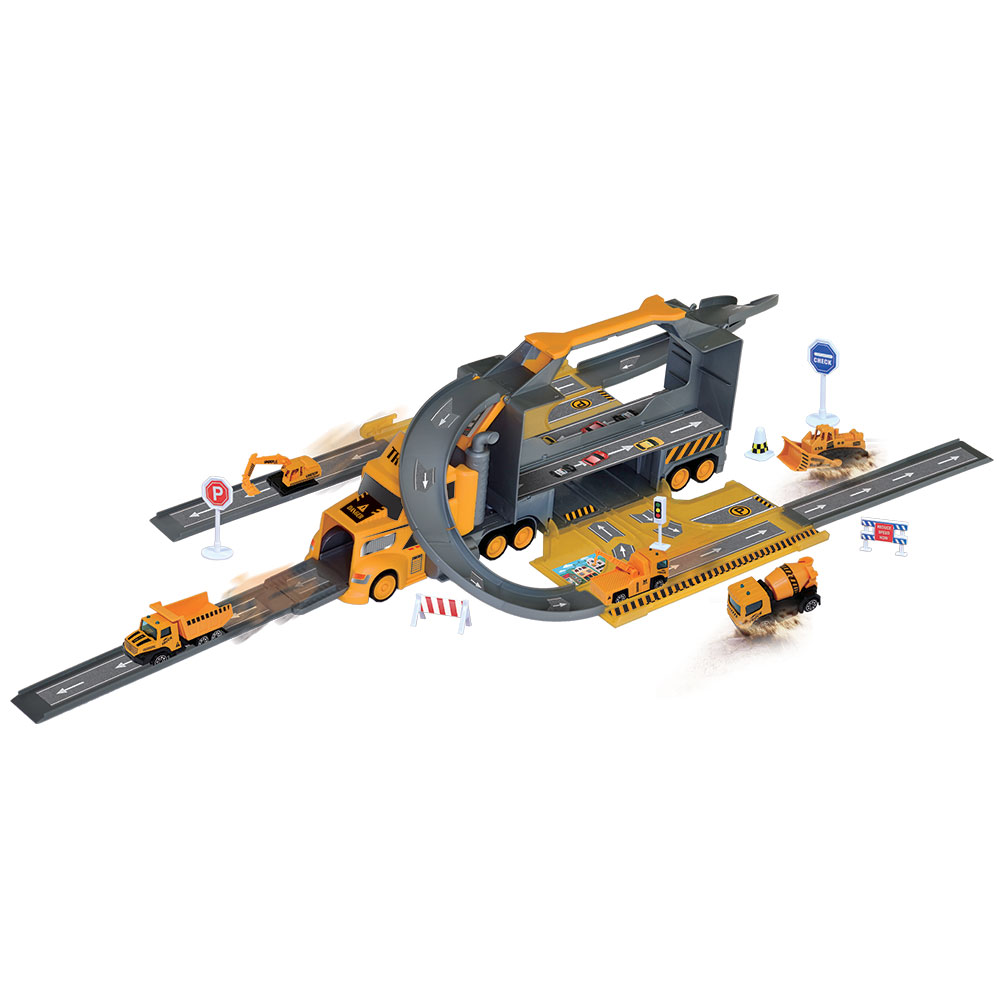 Camião 2 em 1 Construção e Contentor Com Veículos e Pista – Giros World